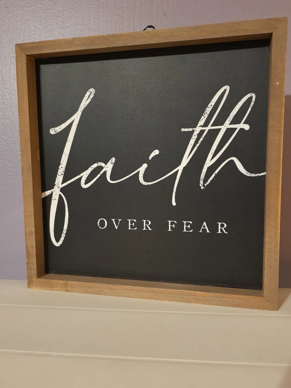 Faith Over Fear Black Wall Decor